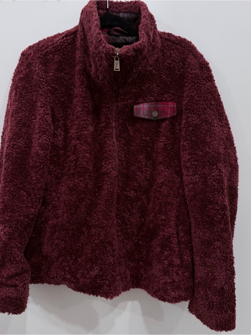 Pendleton Burgundy Plush Sherpa Zip-Up Jacket - Picture 2 of 6